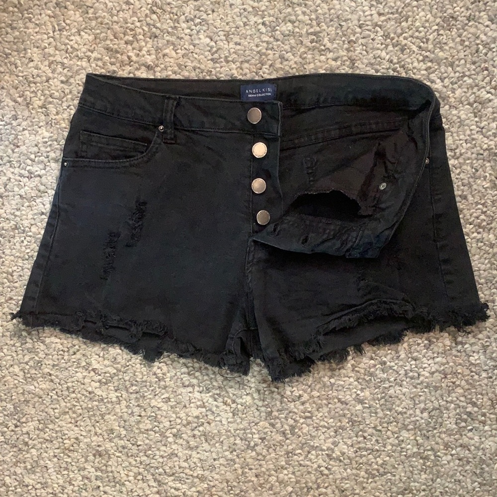 Size 11 Angel Kiss Black Denim Shorts